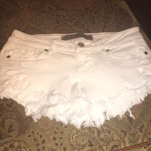 Never worn white express shorts 25